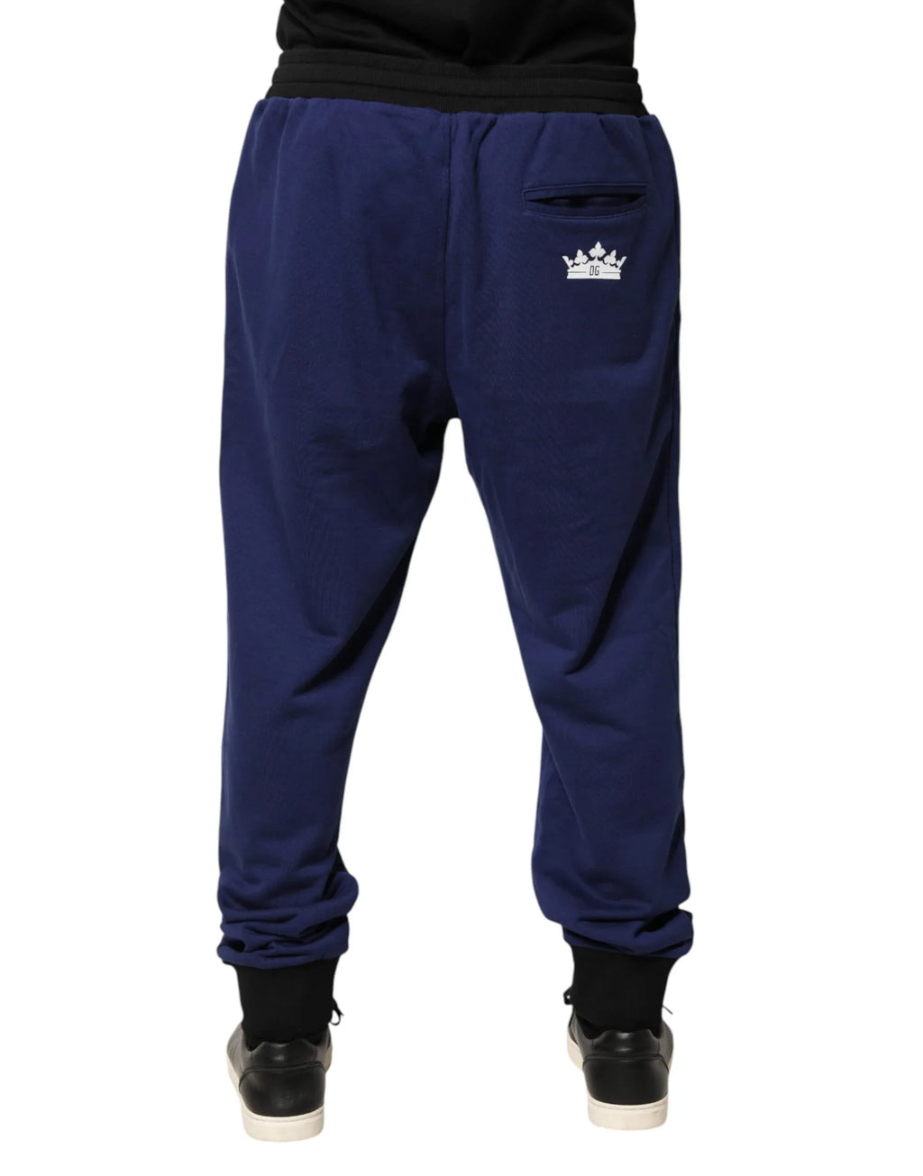 Dolce & Gabbana Blue Cotton Mid Waist Jogger Trousers Pants - Zeiniez