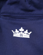 Dolce & Gabbana Blue Cotton Mid Waist Jogger Trousers Pants - Zeiniez