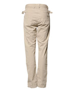 Daniele Alessandrini Beige Cotton Mid Waist Straight Men Denim Jeans - Zeiniez