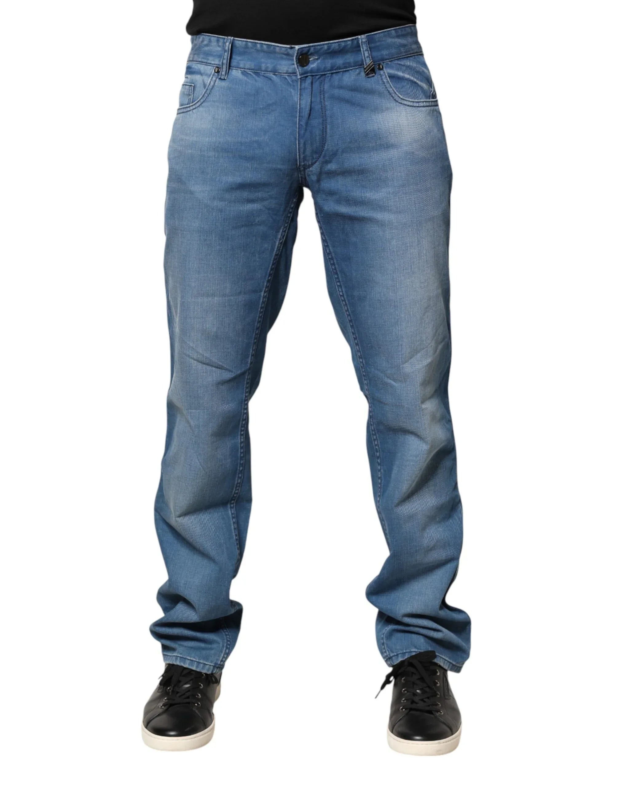 Verri Blue Washed Cotton Skinny Fit Men Denim Trouser Jeans - Zeiniez