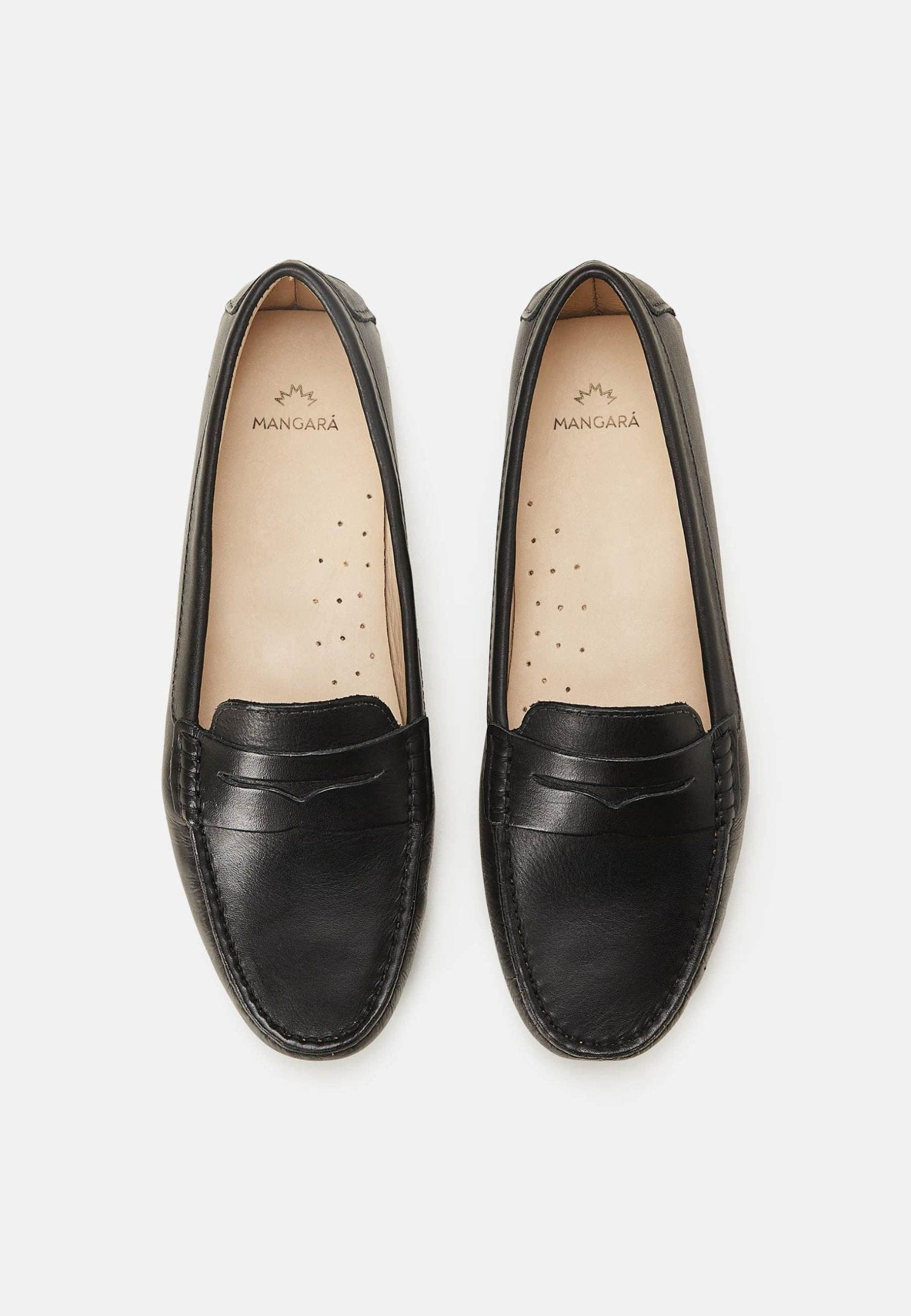 Mangará Atelier Black Calf Leather Penny Loafers – Women’S Classic Driving Shoes Mangará Atelier