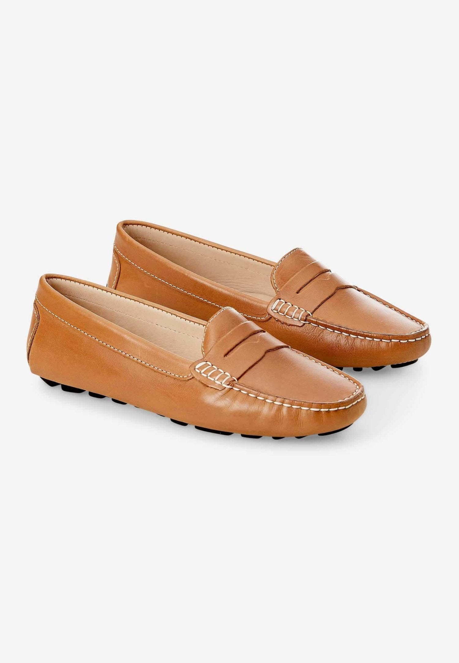 Mangará Atelier Beige Calf Leather Penny Loafers – Women’S Classic Driving Shoes Mangará Atelier