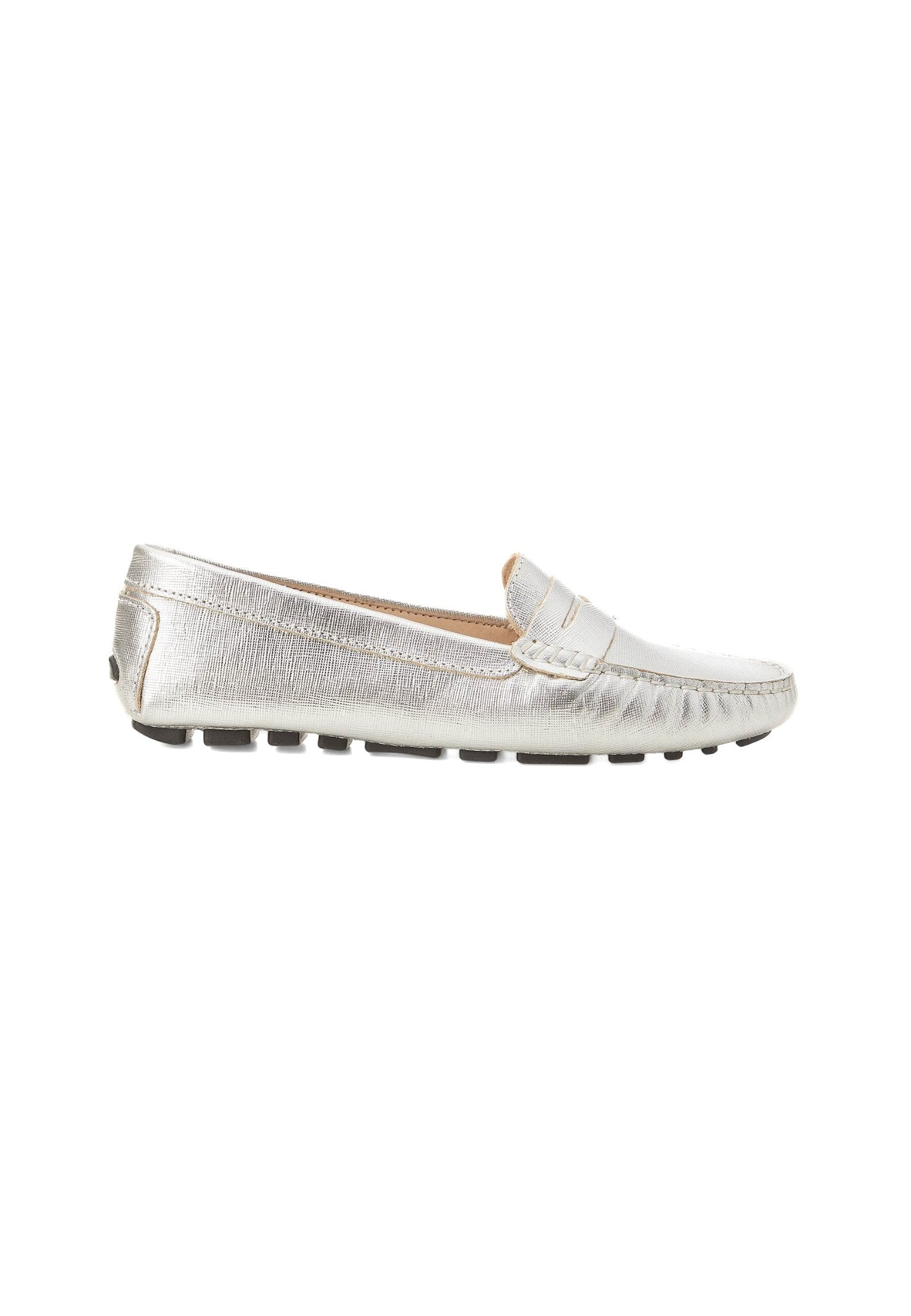 Mangará Atelier Silver Calf Leather Penny Loafers – Women’S Classic Driving Shoes Mangará Atelier