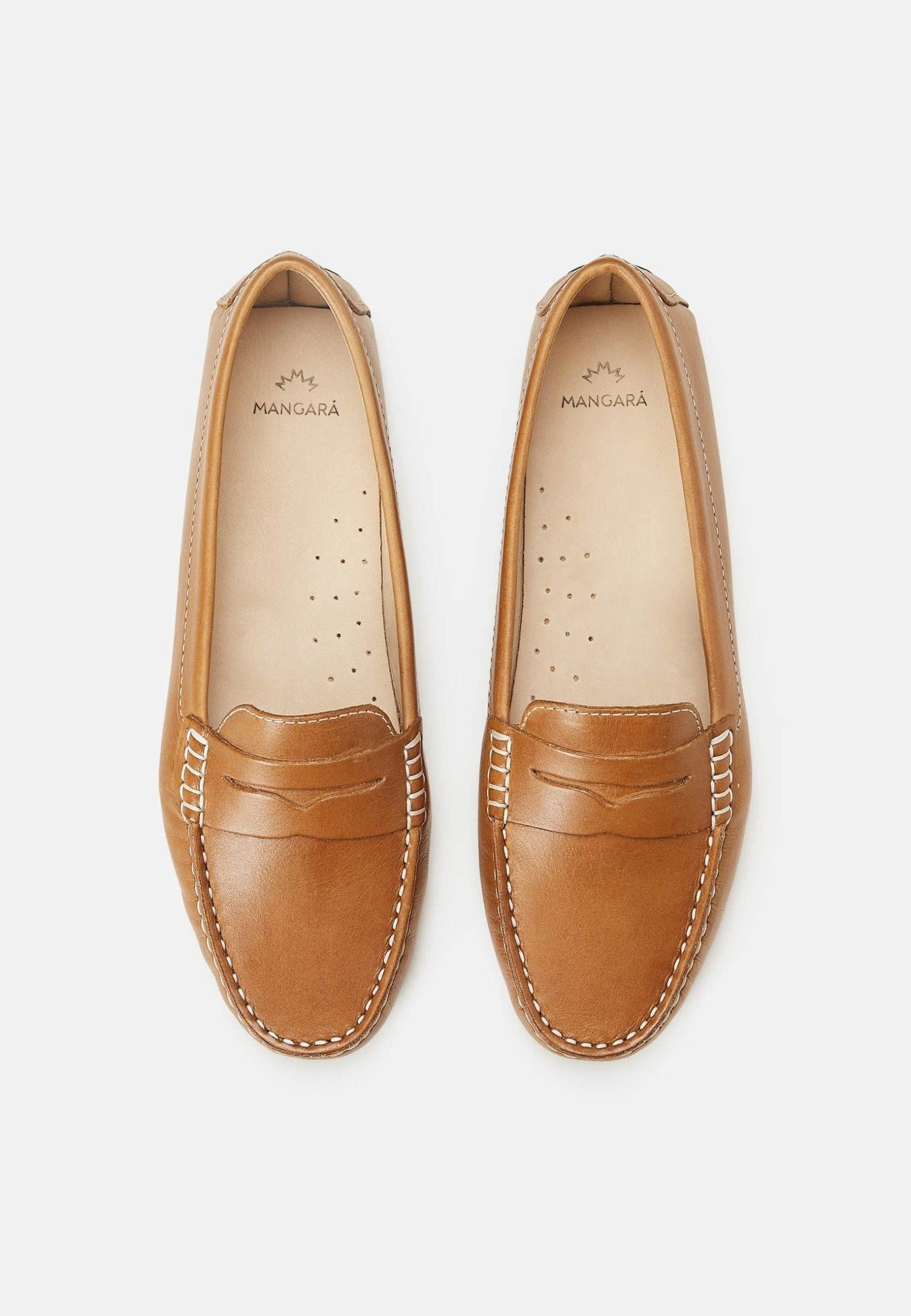 Mangará Atelier Beige Calf Leather Penny Loafers – Women’S Classic Driving Shoes Mangará Atelier