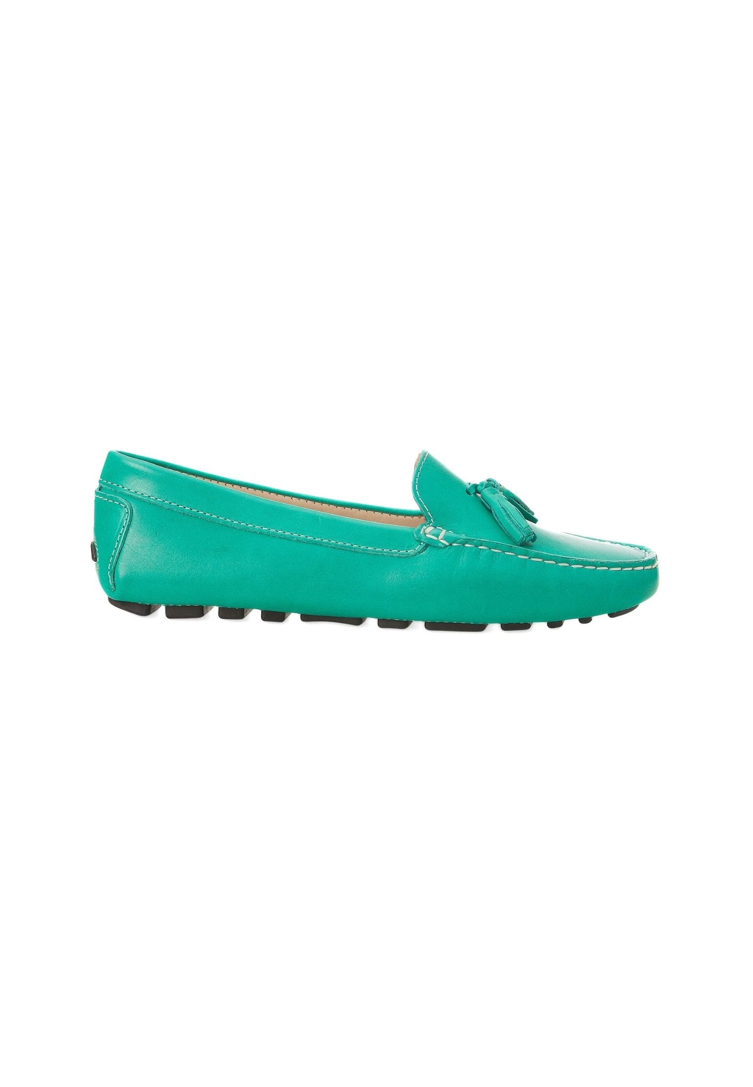 Mangará Atelier Green Calf Leather Loafers – Women’S Driving Moccasins With Tassel Detail Mangará Atelier