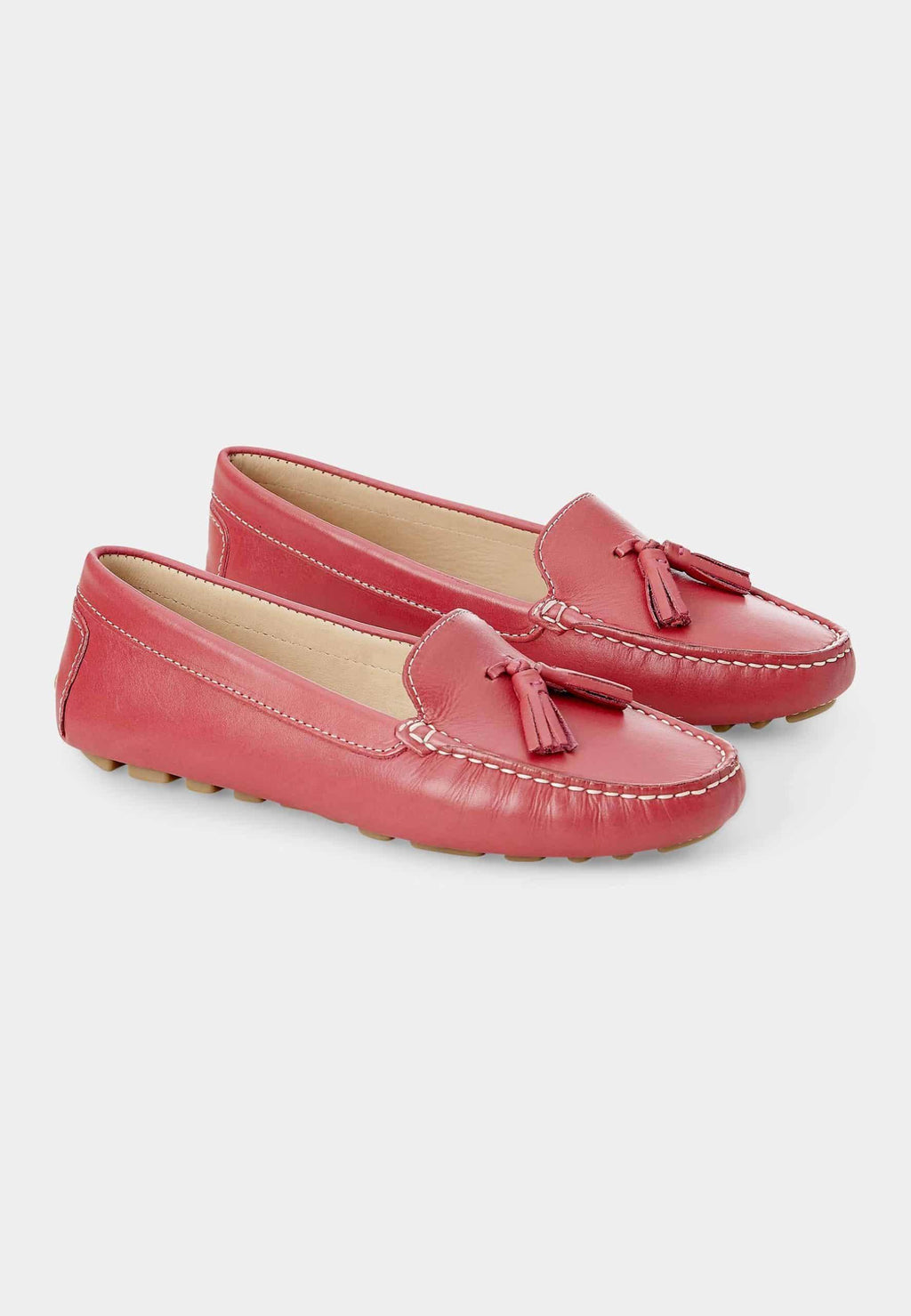 Mangará Atelier PINK Calf Leather Loafers – Women’S Driving Moccasins With Tassel Detail Mangará Atelier