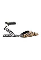 Mangará Atelier Animal Print Calf Leather Flat Sandals Palmito – Women’S Pointed Toe With Ankle Strap - Zeiniez