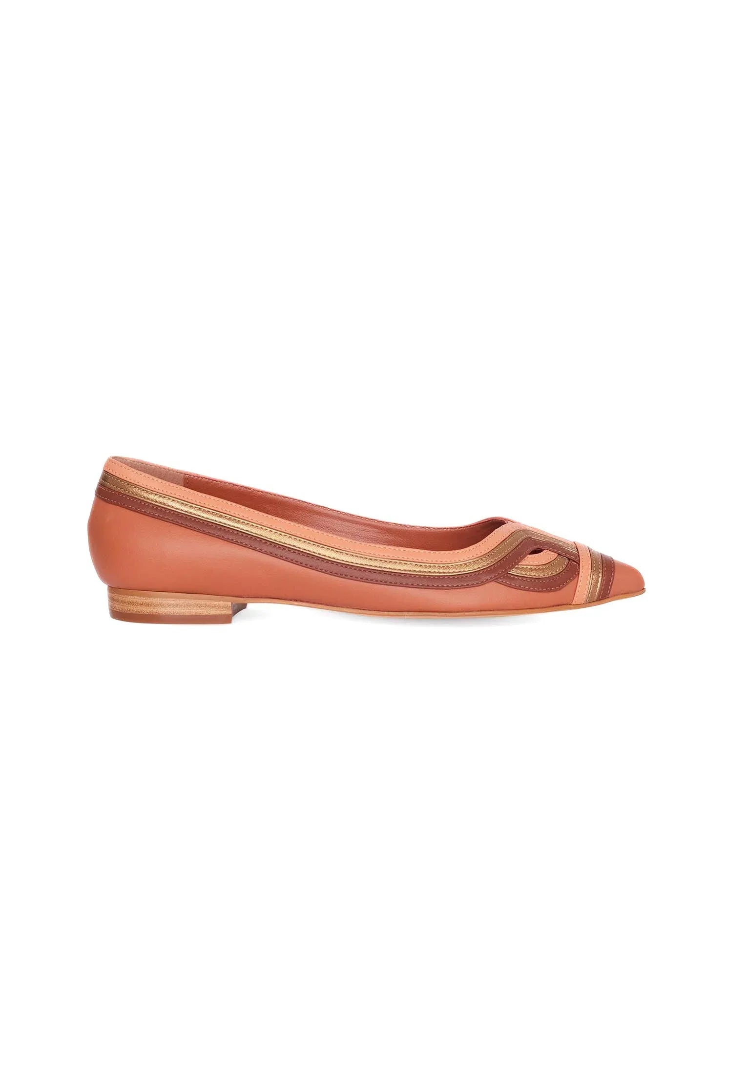 Mangará Atelier PINK Leather Ballerinas – Women’S Flat Shoes With Layered Detail - Zeiniez