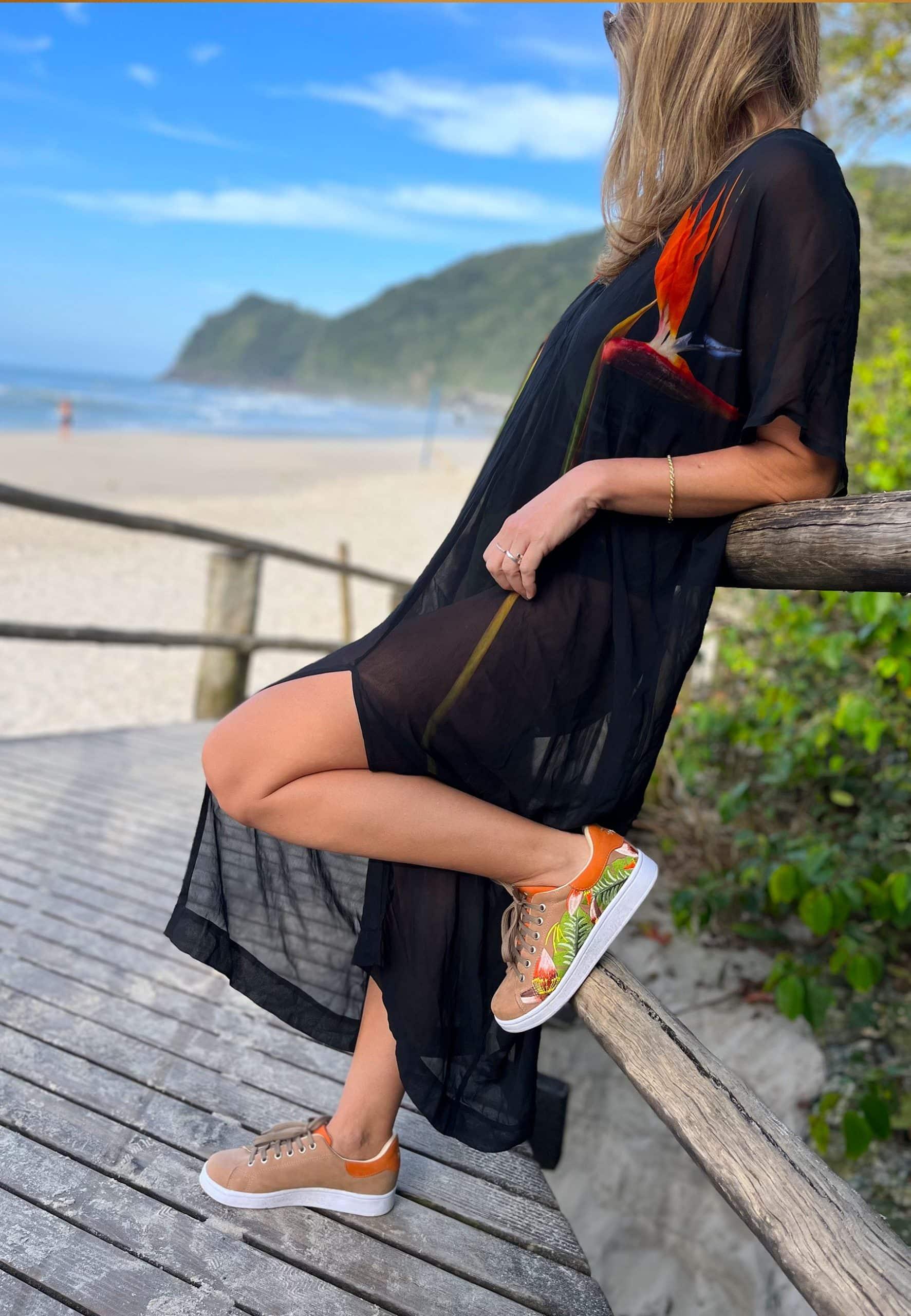 Mangará Atelier Floral Embroidered Suede Sneakers For Women Mangará Atelier