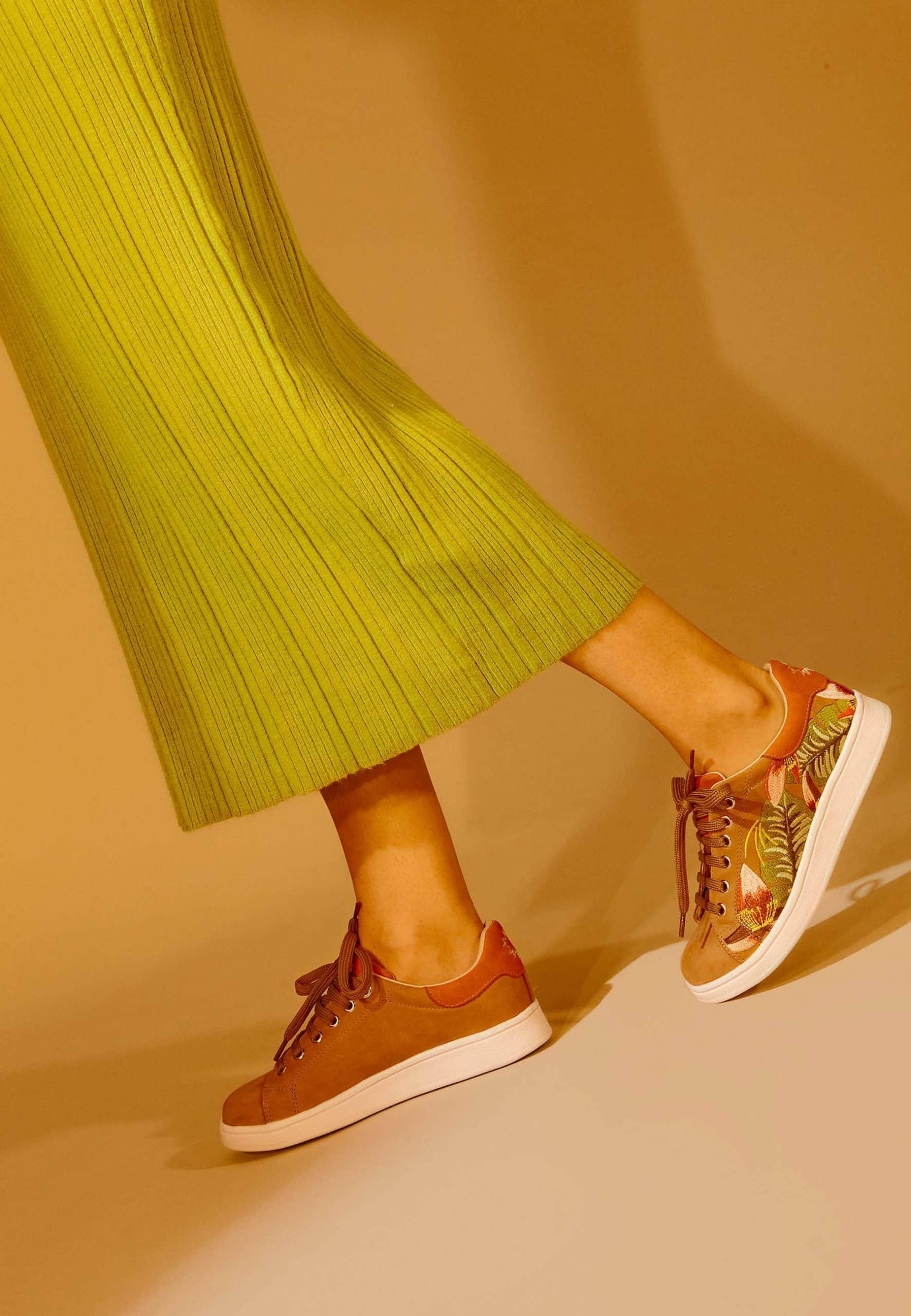 Mangará Atelier Floral Embroidered Suede Sneakers For Women Mangará Atelier