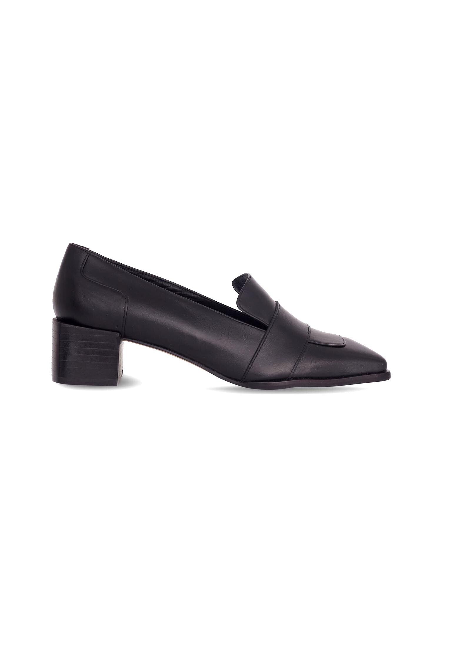 Mangará Atelier Black Calf Leather Loafers Louro – Women’S 4cm Block Heel Mangará Atelier