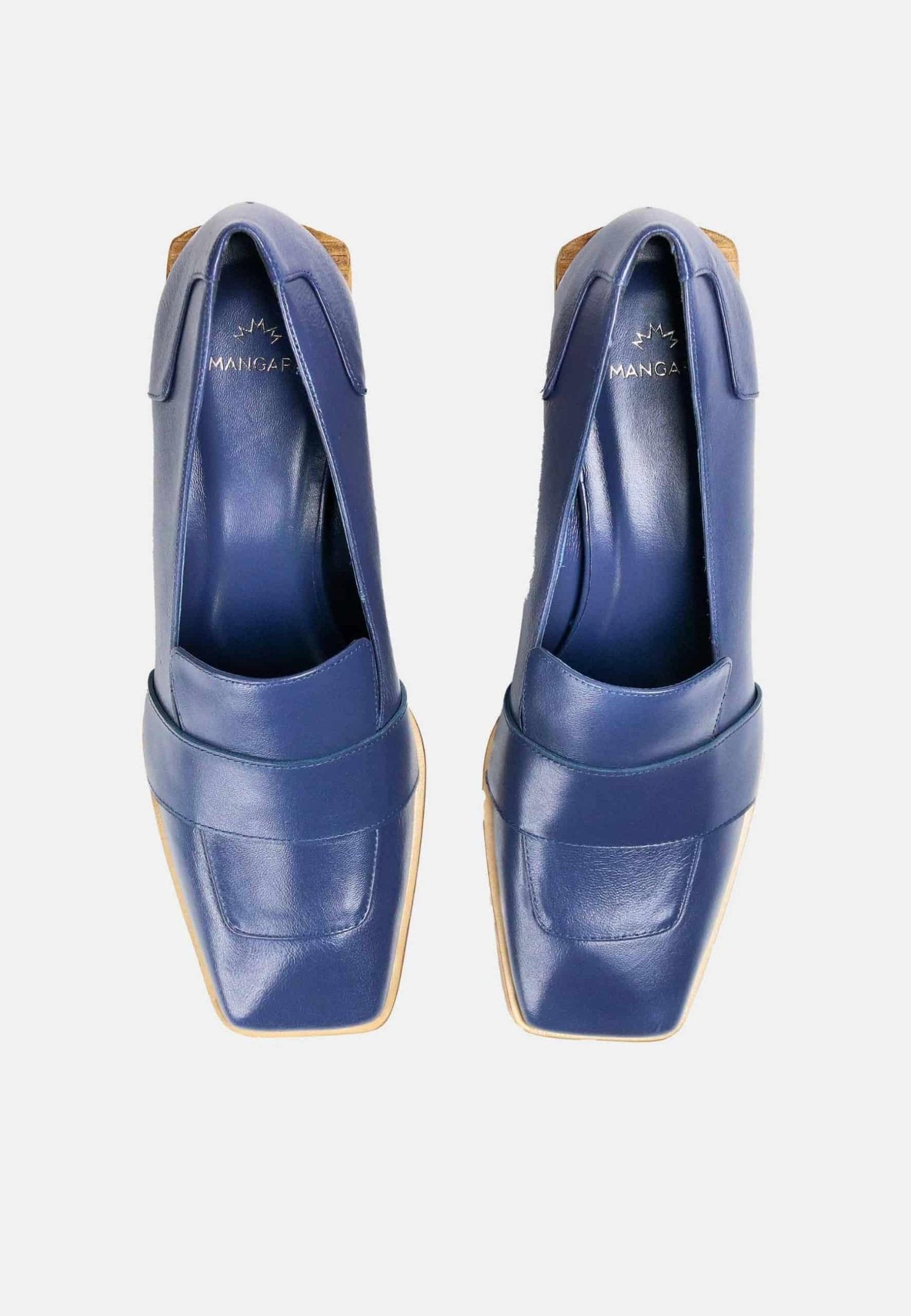 Mangará Atelier Blue Calf Leather Loafers Louro – Women’S 4cm Block Heel Mangará Atelier