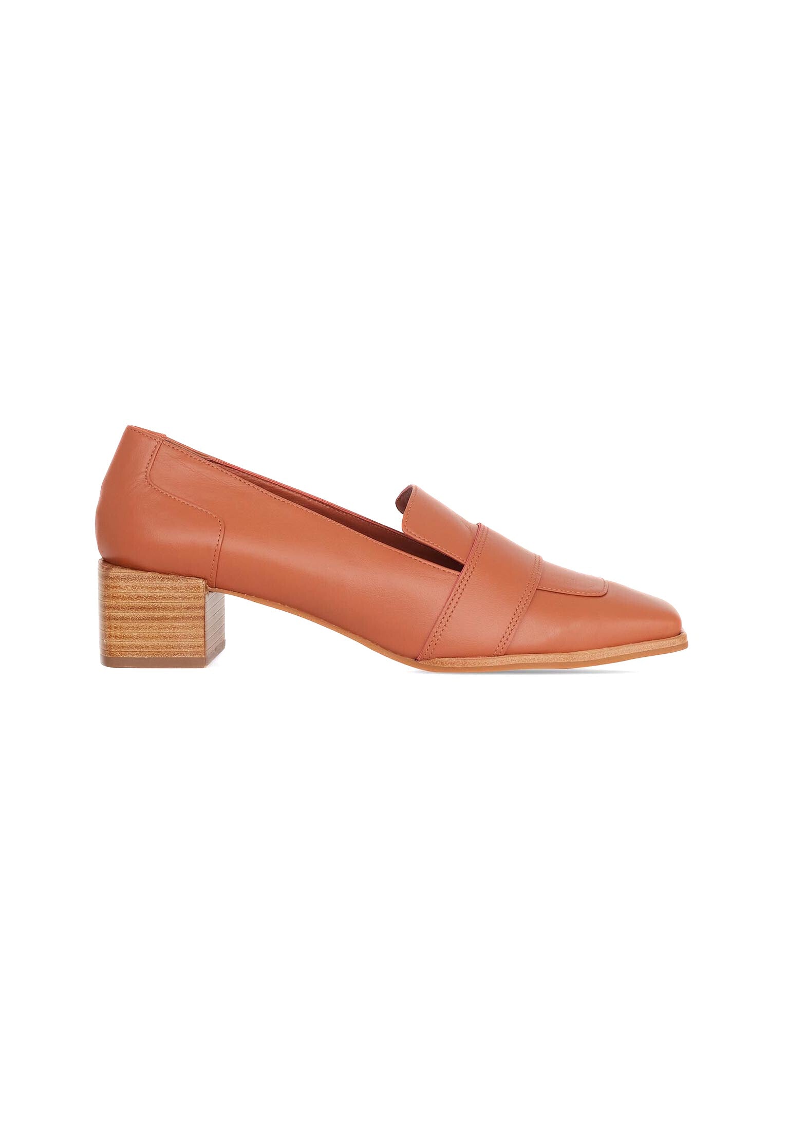 Mangará Atelier Brown Calf Leather Loafers Louro – Women’S 4cm Block Heel Mangará Atelier
