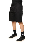 Dolce & Gabbana Black Cotton Stretch Mid Wasit Bermuda Shorts - Zeiniez