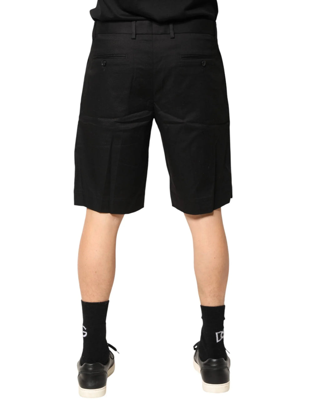 Dolce & Gabbana Black Cotton Stretch Mid Wasit Bermuda Shorts - Zeiniez