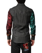 Dolce & Gabbana Multicolor Tiger Leopard Print Silk Men Shirt - Zeiniez