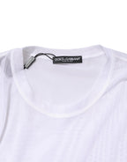 Dolce & Gabbana White Nylon Long Sleeves Crewneck T-Shirt - Zeiniez