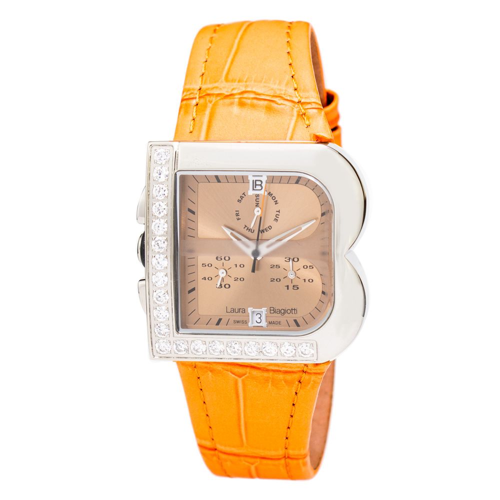 Laura Biagiotti Orange Leather Watch