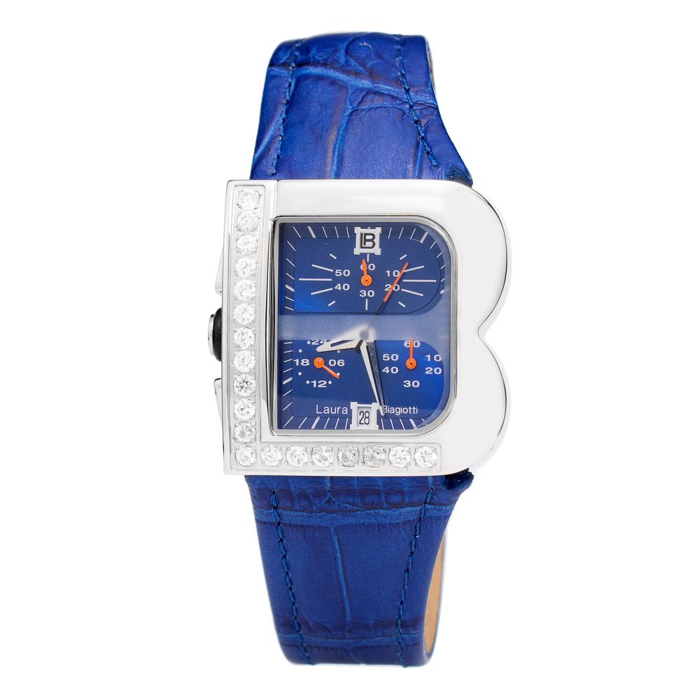 Laura Biagiotti Blue Leather Dress Watch