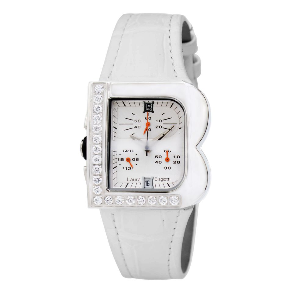 Laura Biagiotti White Leather Dress Watch