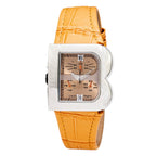 Laura Biagiotti Orange Leather Dress Watch