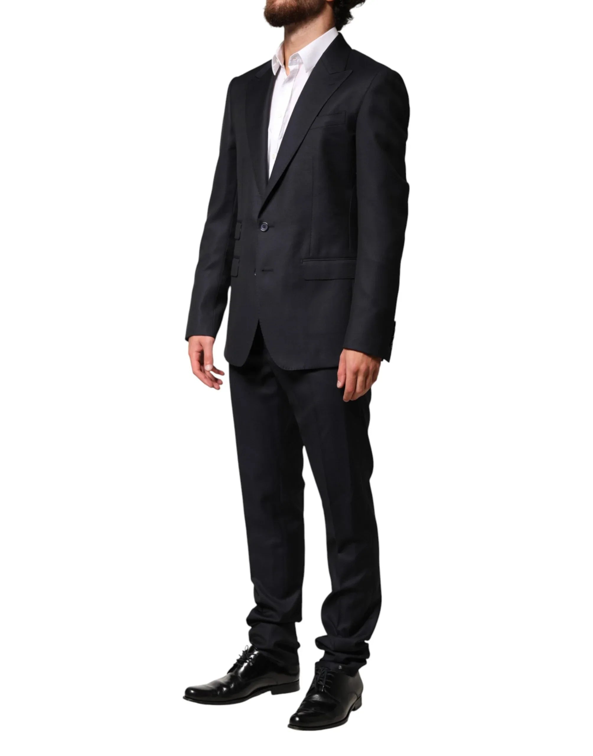 Dolce & Gabbana Black Wool Single Breasted Men 2 Piece Suit - Zeiniez