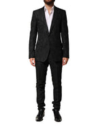 Dolce & Gabbana Black Brocade Single Breasted 2 Piece Suit - Zeiniez