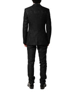 Dolce & Gabbana Black Brocade Single Breasted 2 Piece Suit - Zeiniez