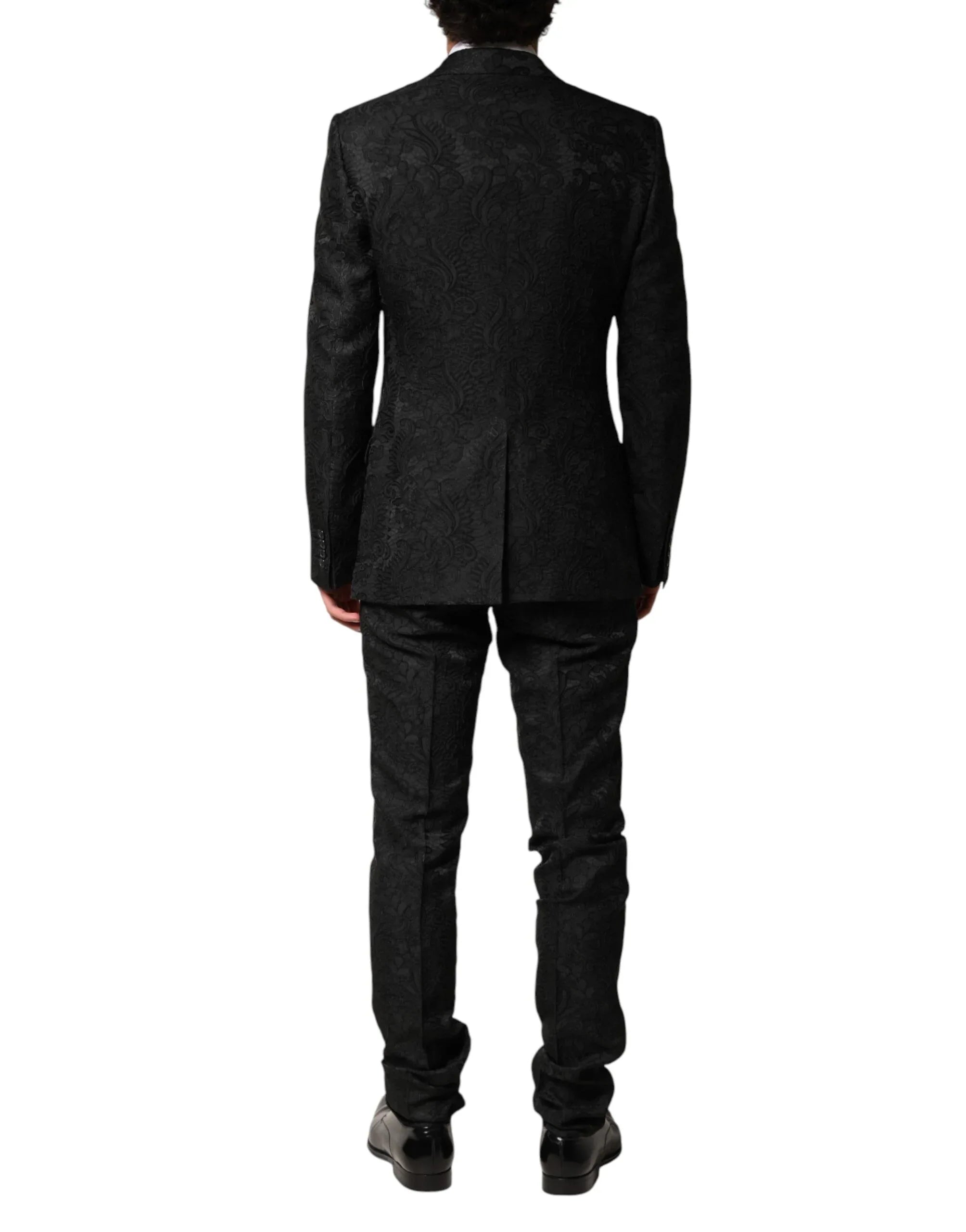 Dolce & Gabbana Black Brocade Single Breasted 2 Piece Suit - Zeiniez