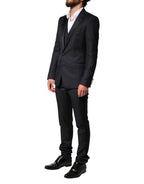 Dolce & Gabbana Black Wool Single Breasted 3 Piece Men Suit - Zeiniez