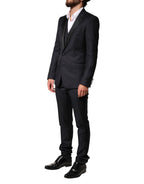 Dolce & Gabbana Blue Wool Single Breasted 3 Piece Men Suit