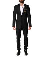 Dolce & Gabbana Black Embellished Single Breasted 2 Pc Suit - Zeiniez
