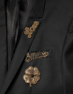 Dolce & Gabbana Black Embellished Single Breasted 2 Pc Suit - Zeiniez