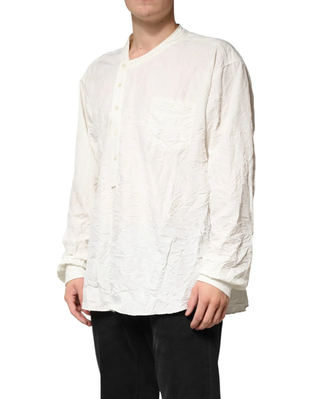 Dolce & Gabbana White Cotton Men Long Sleeves Men Shirt - Zeiniez