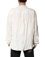Dolce & Gabbana White Cotton Men Long Sleeves Men Shirt - Zeiniez