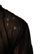 Dolce & Gabbana Black Sheer Long Sleeves Turtleneck Top - Zeiniez