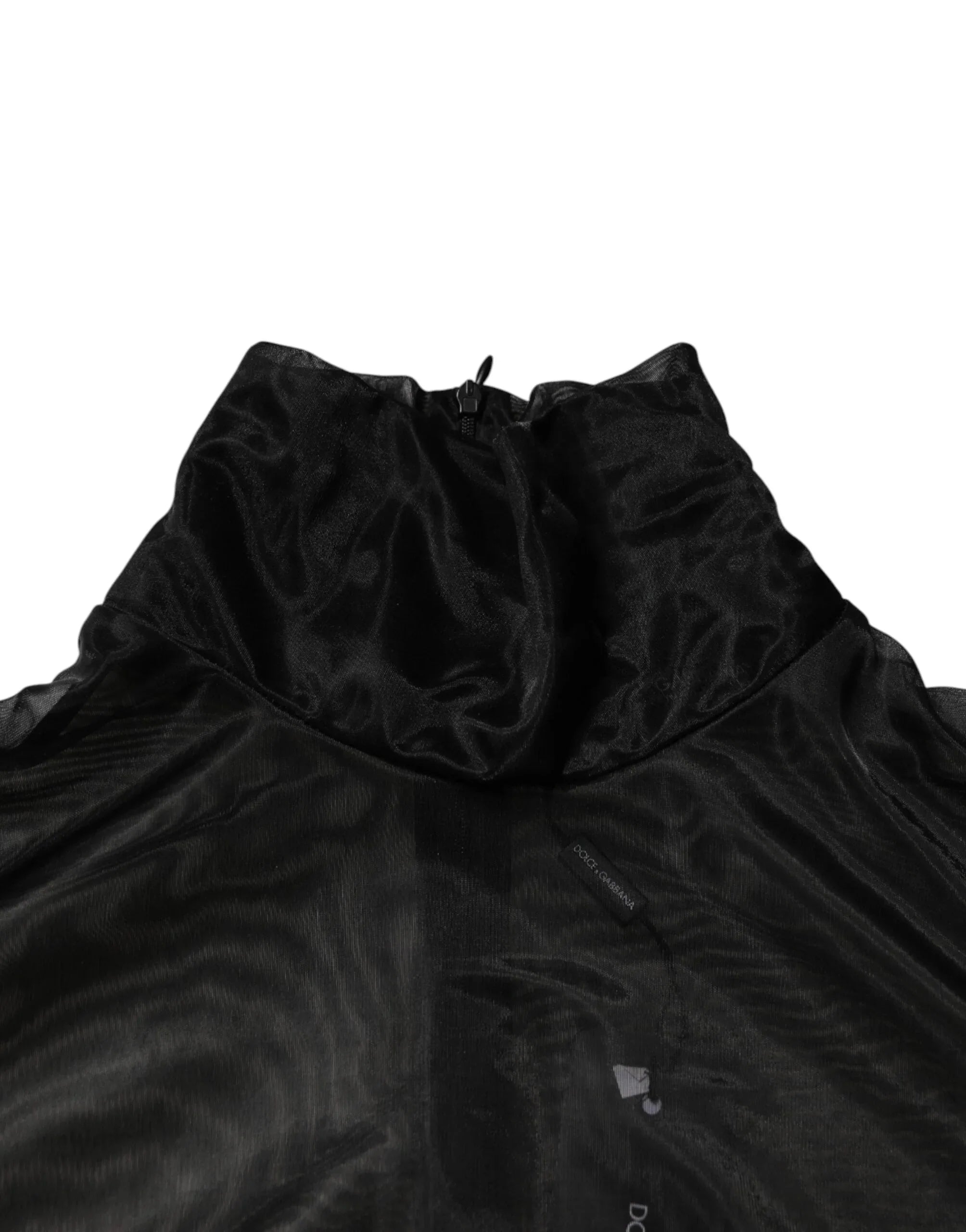 Dolce & Gabbana Black Sheer Long Sleeves Turtleneck Top - Zeiniez