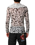 Dolce & Gabbana White DG Logo Long Sleeves Turtleneck Top - Zeiniez