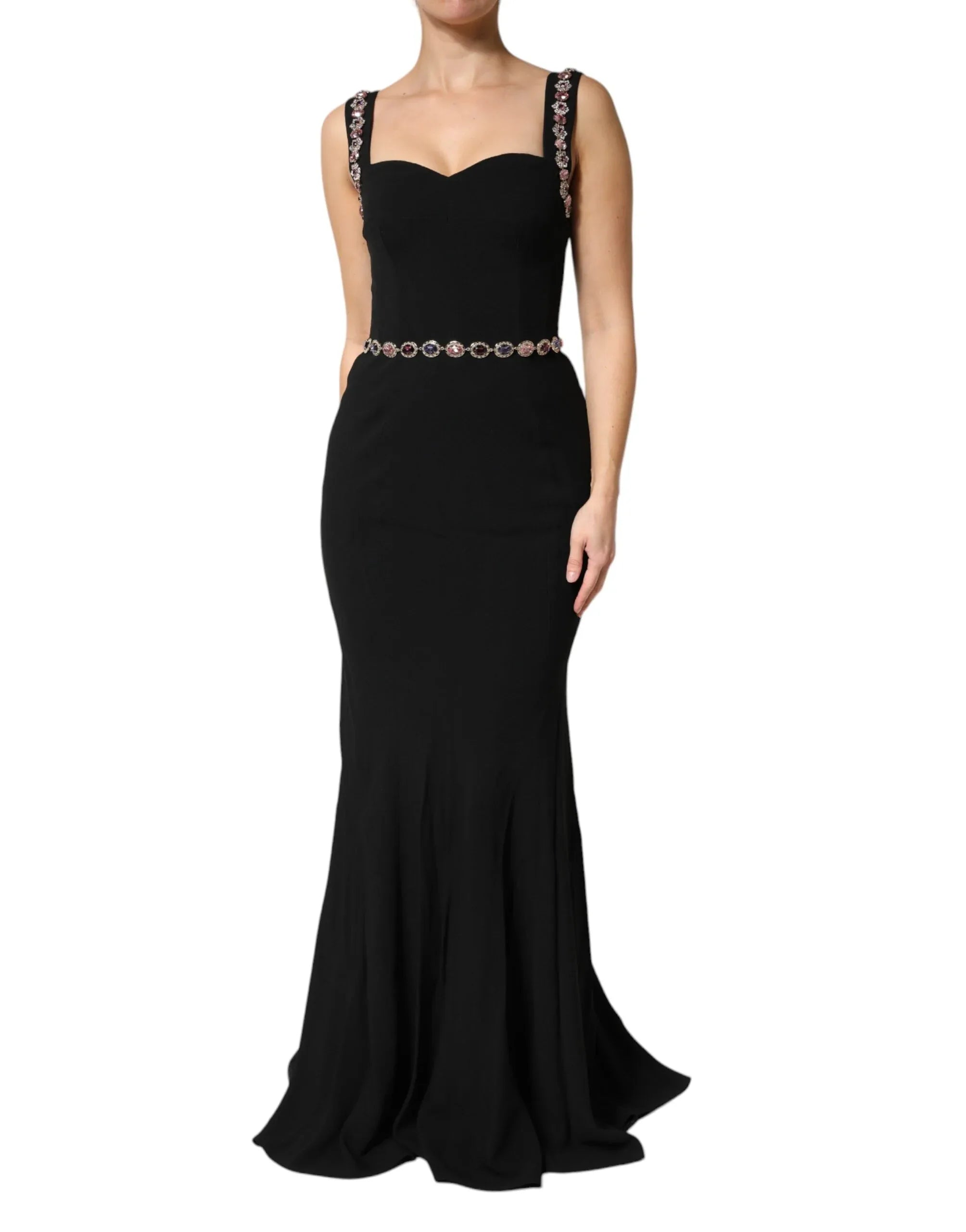 Dolce & Gabbana Black Embellished Sheath MermaidGown Dress - Zeiniez