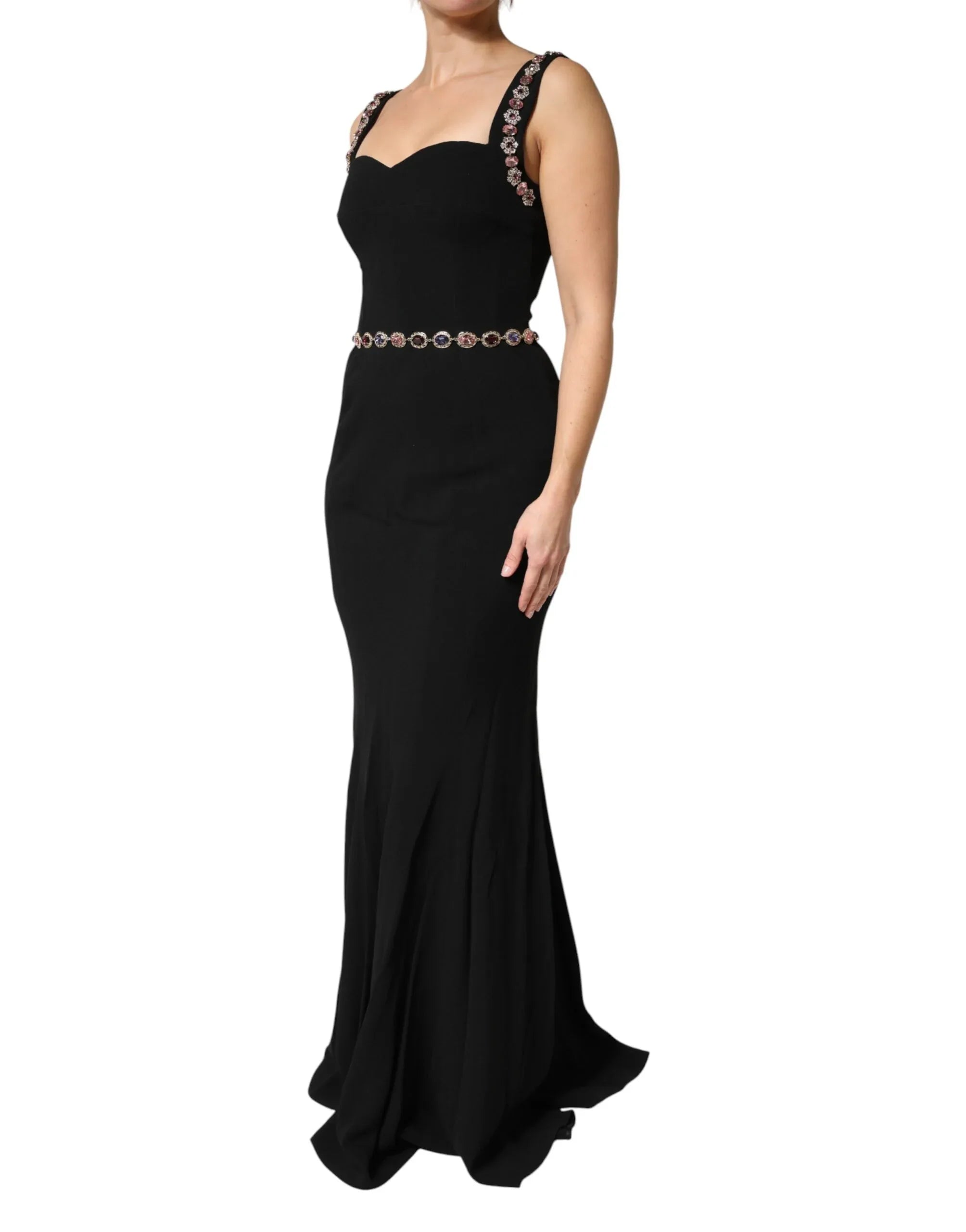 Dolce & Gabbana Black Embellished Sheath MermaidGown Dress - Zeiniez