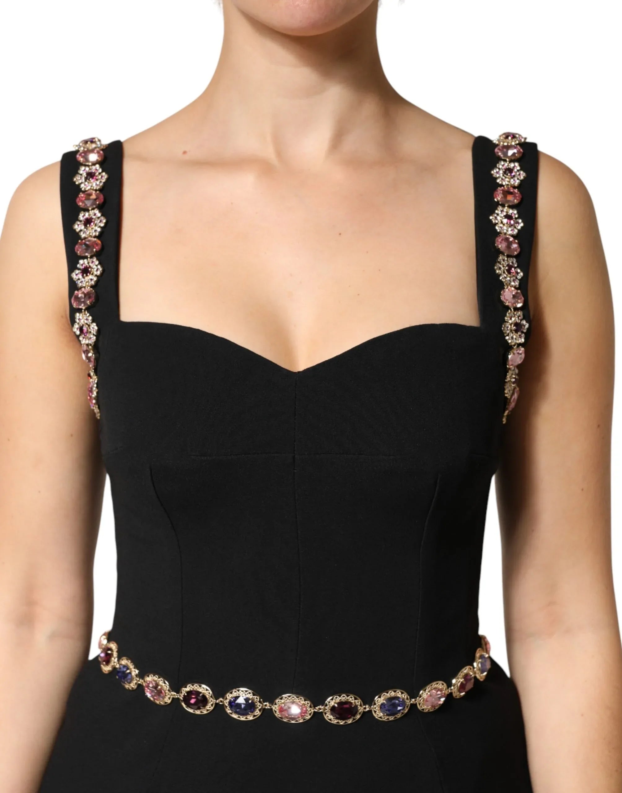 Dolce & Gabbana Black Embellished Sheath MermaidGown Dress - Zeiniez