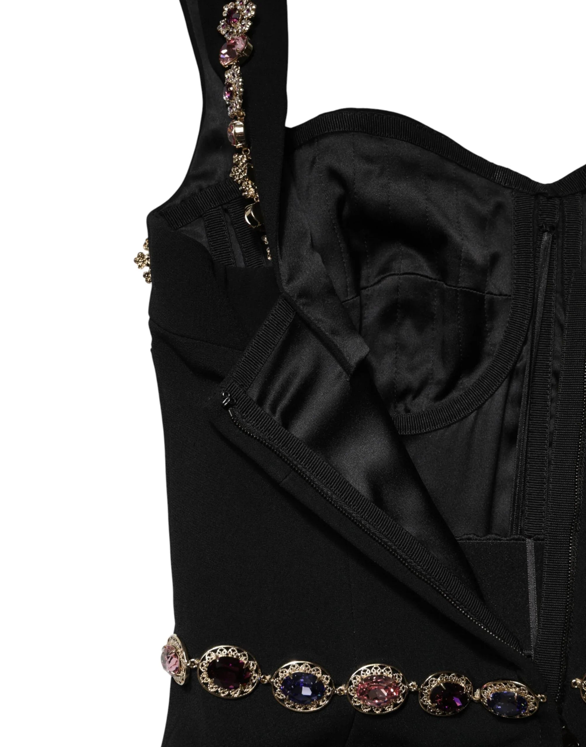 Dolce & Gabbana Black Embellished Sheath MermaidGown Dress - Zeiniez