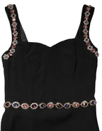 Dolce & Gabbana Black Embellished Sheath MermaidGown Dress