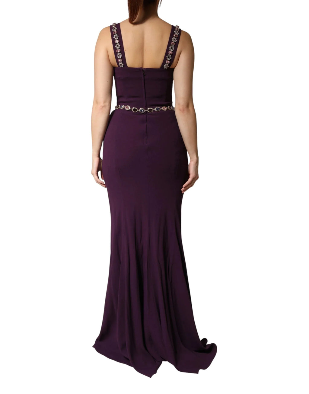 Dolce & Gabbana Violet Embellished Sheath Mermaid Gown Dress - Zeiniez