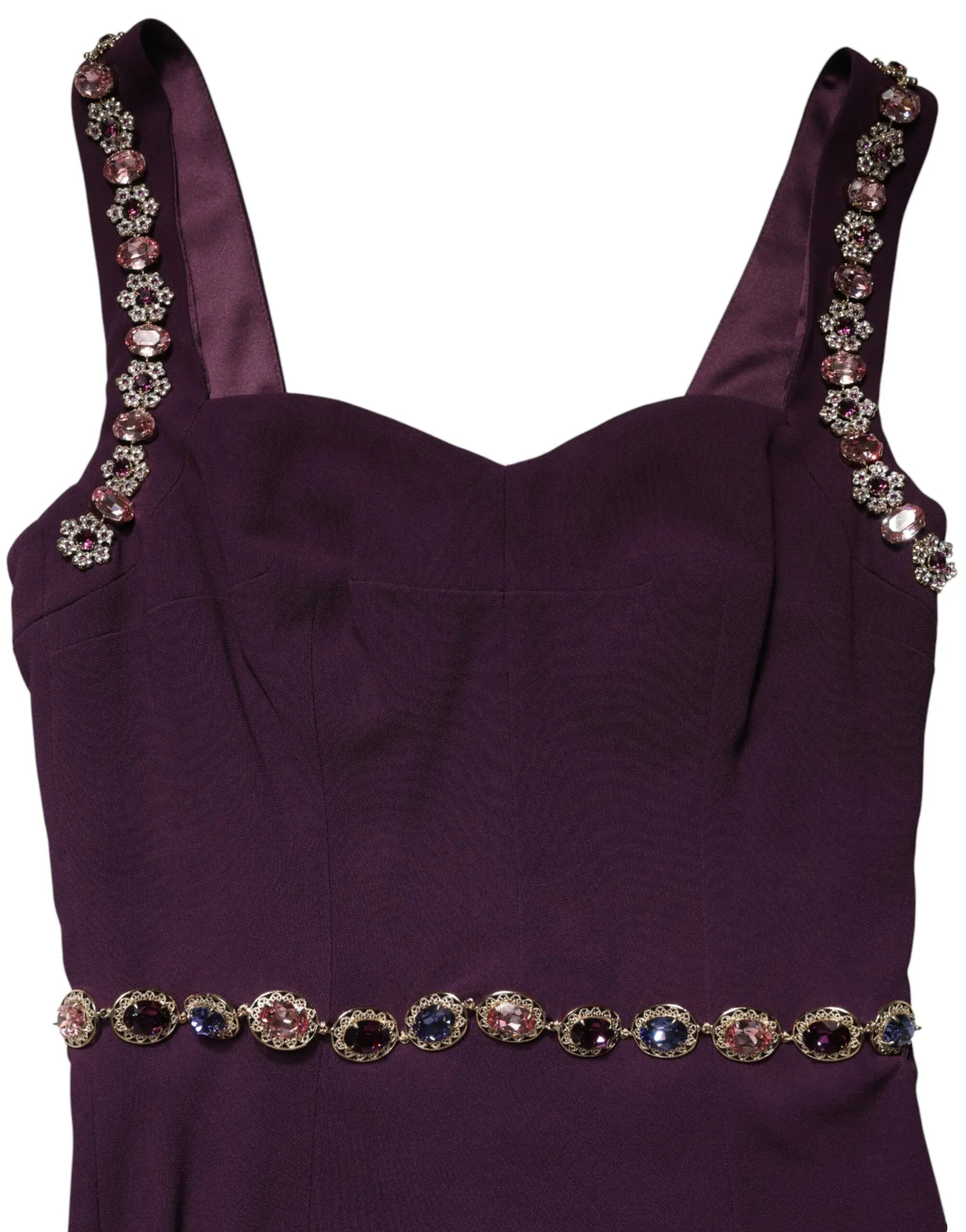 Dolce & Gabbana Violet Embellished Sheath Mermaid Gown Dress - Zeiniez