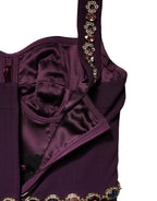 Dolce & Gabbana Violet Embellished Sheath Mermaid Gown Dress - Zeiniez