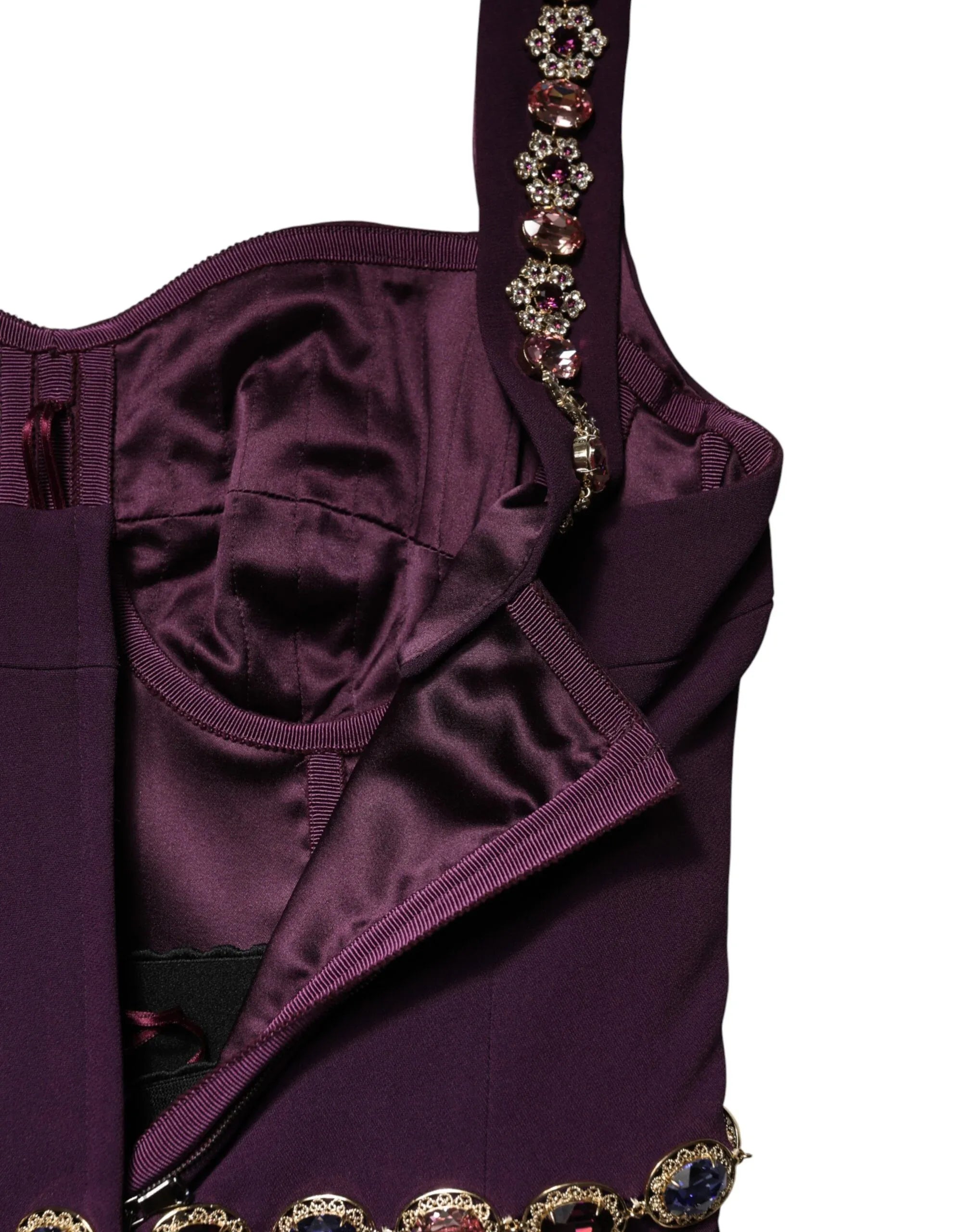 Dolce & Gabbana Violet Embellished Sheath Mermaid Gown Dress - Zeiniez