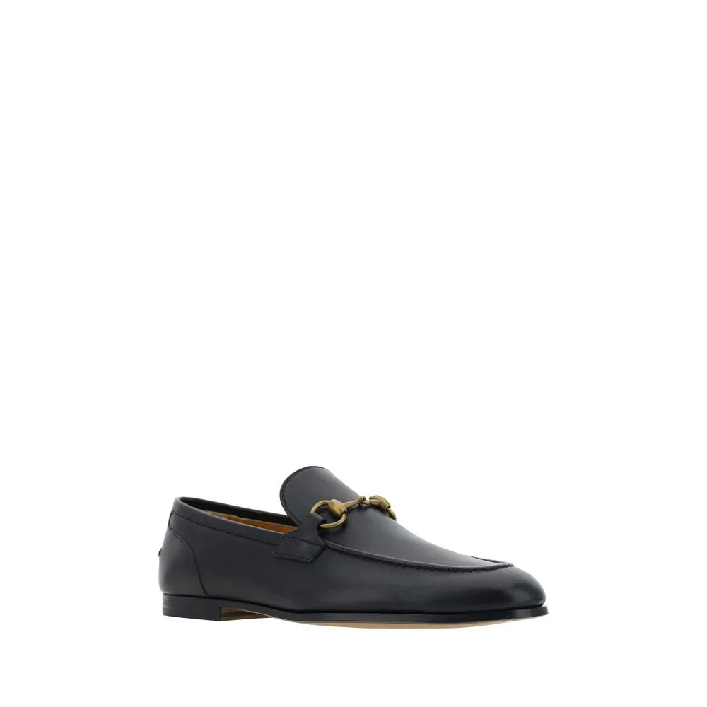 Gucci Black Calf Leather Bos Taurus Slip-On Loafers - Zeiniez