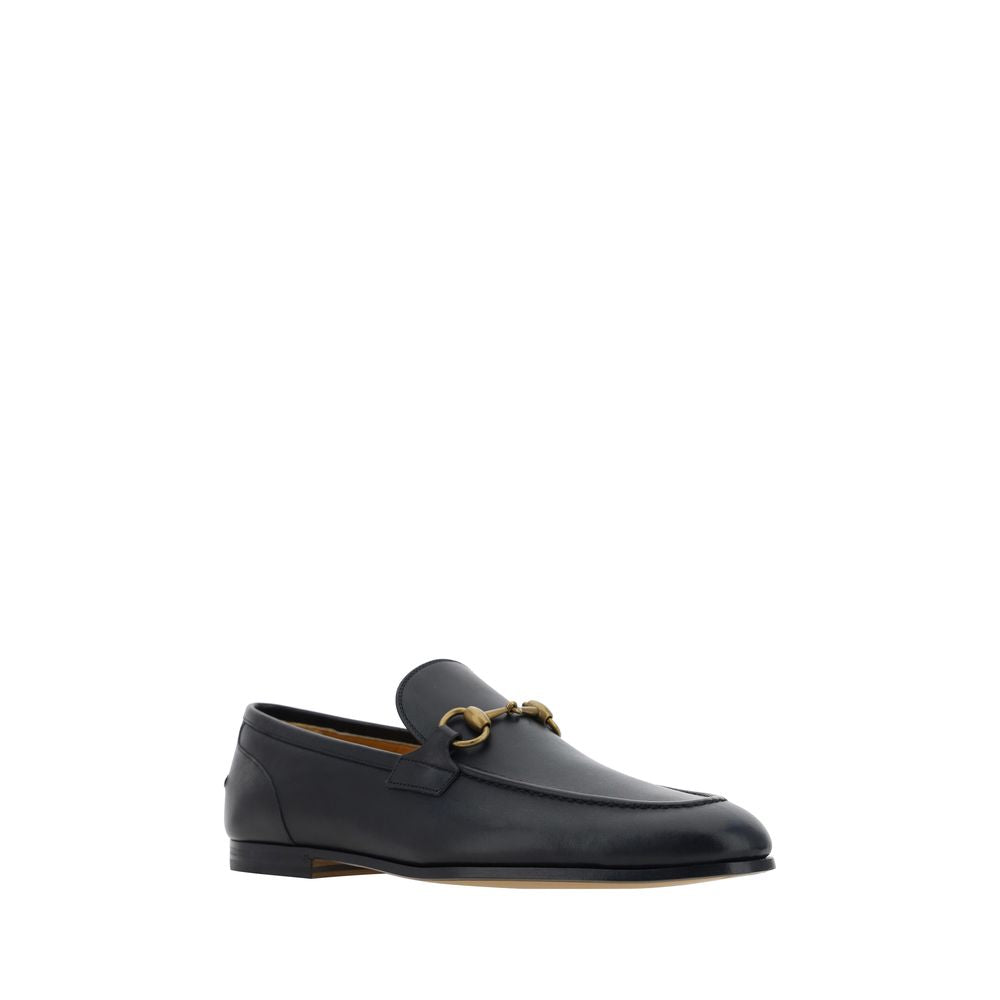 Gucci Black Calf Leather Bos Taurus Slip-On Loafers - Zeiniez