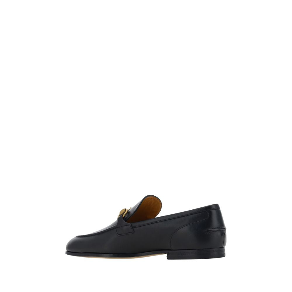 Gucci Black Calf Leather Bos Taurus Slip-On Loafers - Zeiniez